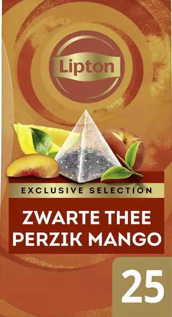 Een Thee Lipton Exclusive perzik mango 25x2gr koop je bij De Rijk Kantoorshop