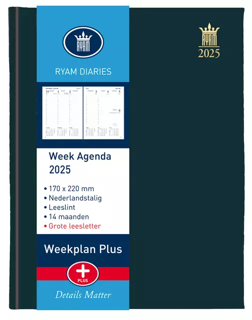 Een Agenda 2025 Ryam Weekplan Plus Mundior 7dagen/2pagina's zwart koop je bij De Joma BV