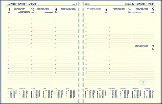 Een Agendavulling 2025 Ryam Executive A5 7dagen/2pagina's staand koop je bij Quality Office Supplies