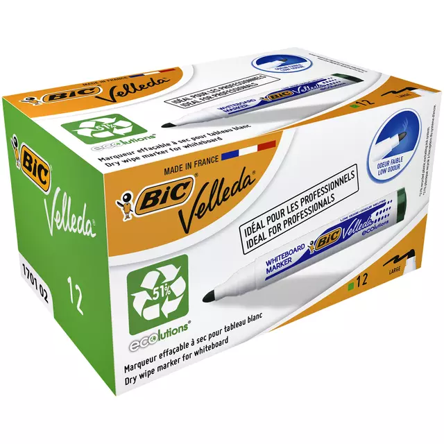 Een Viltstift Bic Velleda 1701 whiteboard rond large groen koop je bij VDP Office