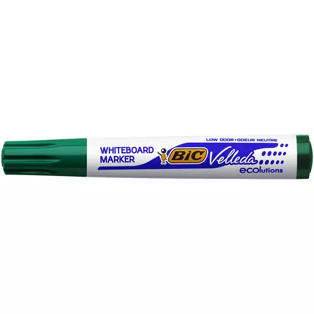 Een Viltstift Bic 1701 whiteboard rond L groen koop je bij "De Waal" Kantoor Efficiency