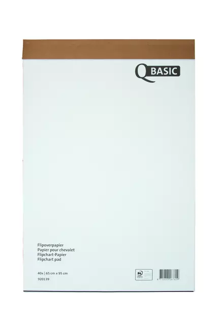 Een Flipoverpapier Qbasic 65x95cm blanco ruit koop je bij All Office Kuipers BV