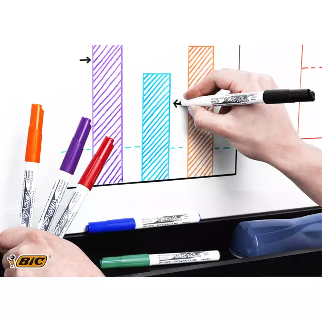 Buy your Viltstift Bic Velleda 1741 whiteboard rond medium zwart at QuickOffice BV