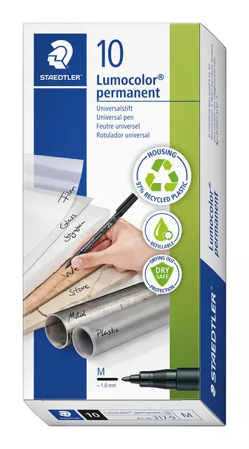 Buy your Viltstift Staedtler Lumocolor 317 permanent M zwart at QuickOffice BV