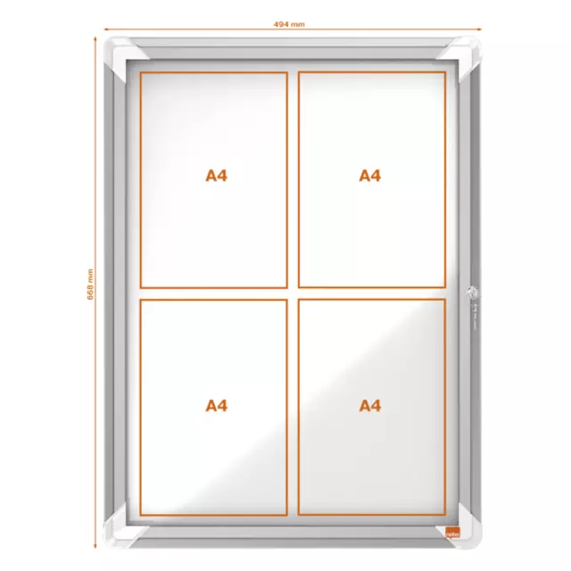 Een Buitenvitrine Nobo Premium Plus 4x A4 draaideur magnetisch koop je bij Company Supplies