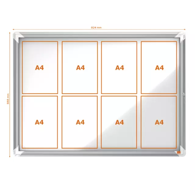 Een Buitenvitrine Nobo Premium Plus 8x A4 draaideur magnetisch koop je bij D. Sonneveld B.V.