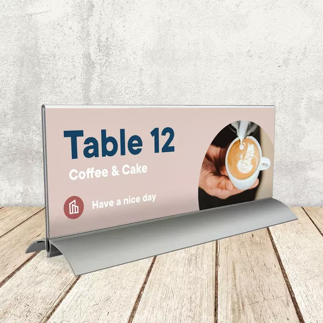 Een Tafelnaambord Europel 105x297mm acryl aluminium koop je bij Kantoorboekhandel Van Atten