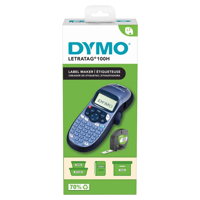 Een Labelprinter Dymo LetraTag 100H draagbaar abc 12mm blauw koop je bij Topkantoor Repro Creatief