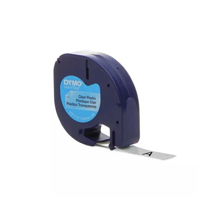 Een Labeltape Dymo LetraTag plastic 12mm transparant koop je bij All Office Kuipers BV