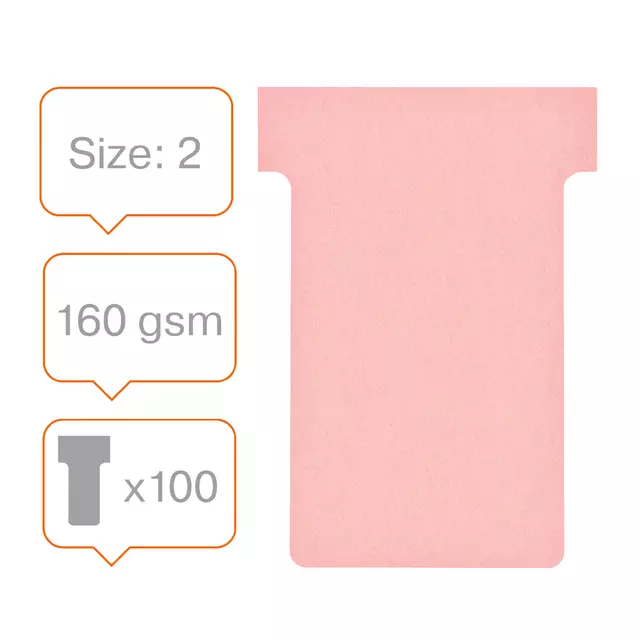 Een Planbord T-kaart Nobo nr 2 48mm roze koop je bij De Joma BV