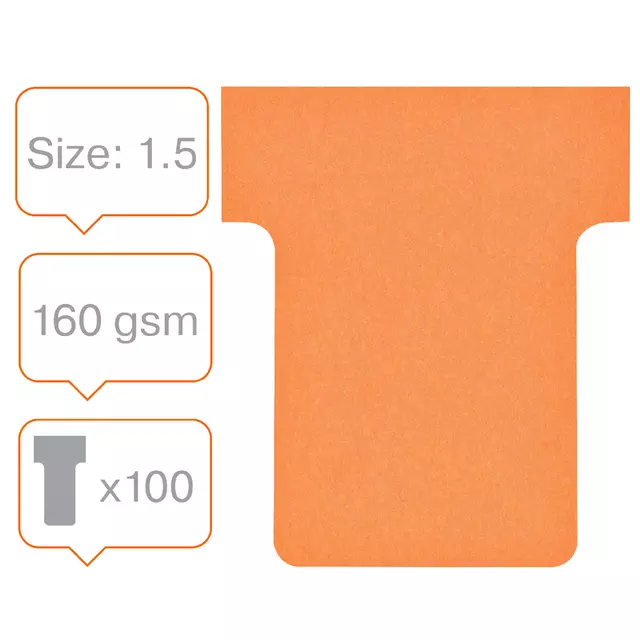 Planbord T-kaart Nobo nr 1.5 36mm oranje 100 stuks