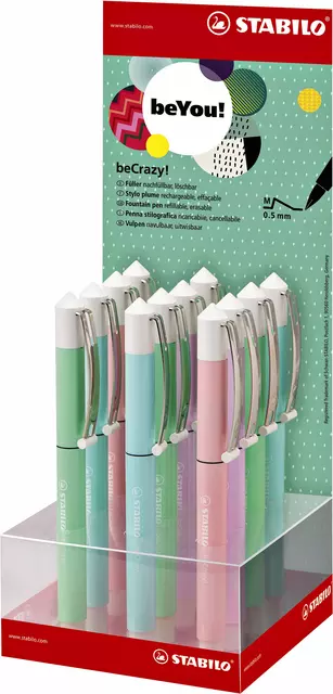 Een Vulpen STABILO beCrazy! medium pastel assorti koop je bij De Rijk Kantoorshop