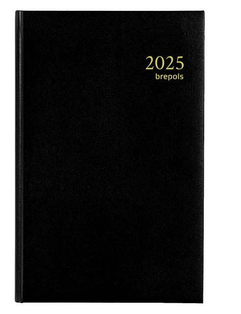 Een Agenda 2025 Brepols Saturnus Luxe 1dag/1pagina zwart koop je bij Deska Alles voor Kantoor