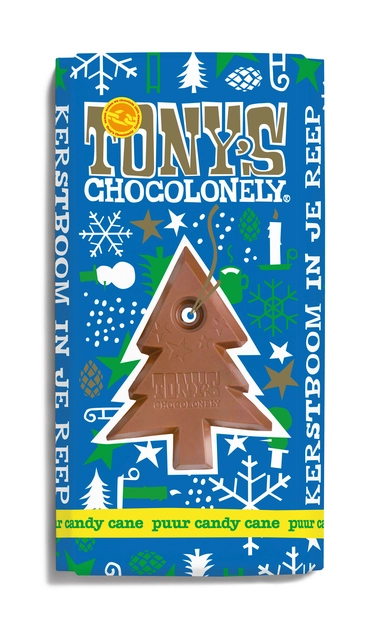 Chocolade Tony's Chocolonely puur mint candy cane 180gr