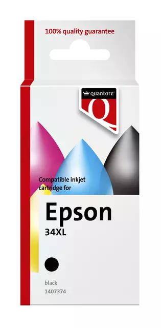 Een Inktcartridge Quantore alternatief tbv Epson 34XL zwart koop je bij De Joma BV