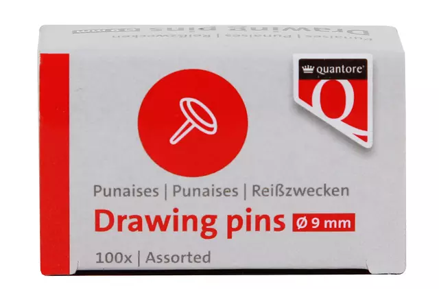 Buy your Punaises Quantore 100 stuks assorti at QuickOffice BV