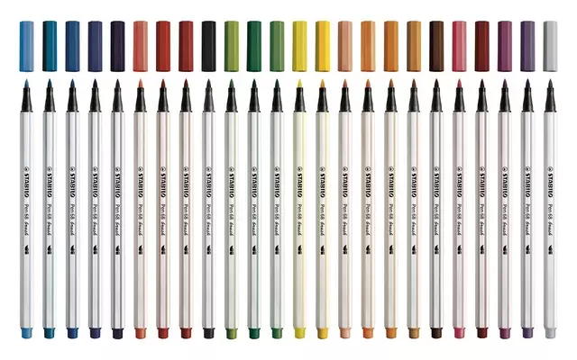 Een Brushstift STABILO Pen 68/95 koudgrijs koop je bij All Office Kuipers BV
