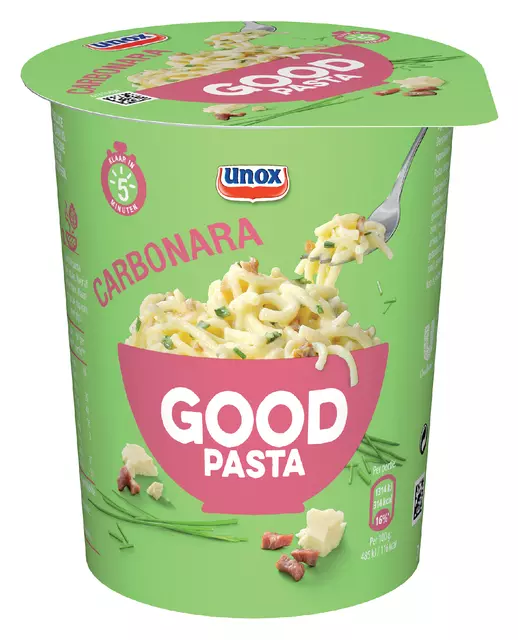 Een Good Pasta Unox spaghetti carbonara cup koop je bij De Rijk Kantoorshop