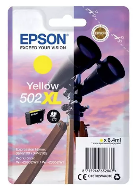 Een Inktcartridge Epson 502XL T02W4 geel koop je bij All Office Kuipers BV