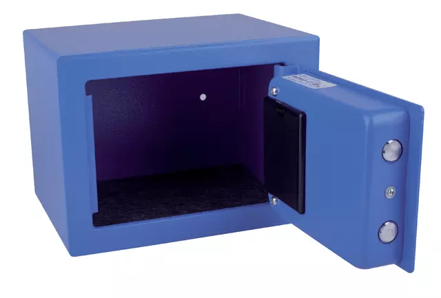 Een Kluis Pavo mini elektronisch 230x170x170mm blauw koop je bij QuickOffice BV