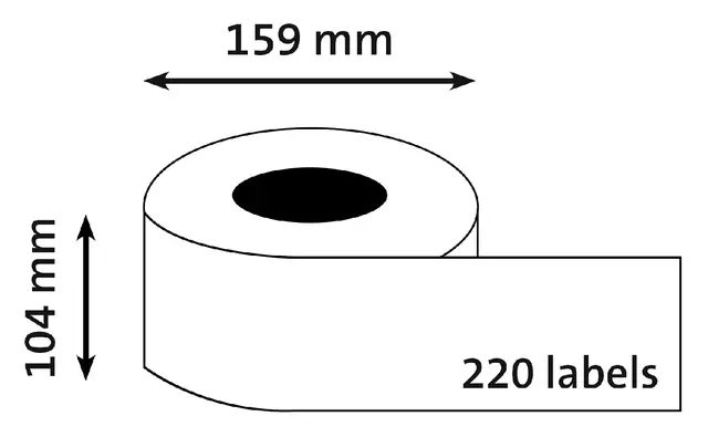 Een Etiket Dymo LabelWriter industrieel 104x159mm 1 rol á 200 stuks wit koop je bij De Joma BV