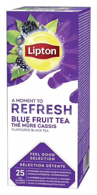 Een Thee Lipton Refresh blue fruit tea 25x1.5gr koop je bij All Office Kuipers BV