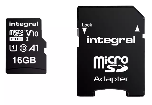 Een Geheugenkaart Integral microSDHC V10 16GB koop je bij De Joma BV