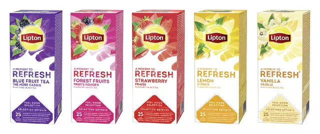 Een Thee Lipton Refresh forest fruits 25x1.5gr koop je bij All Office Kuipers BV