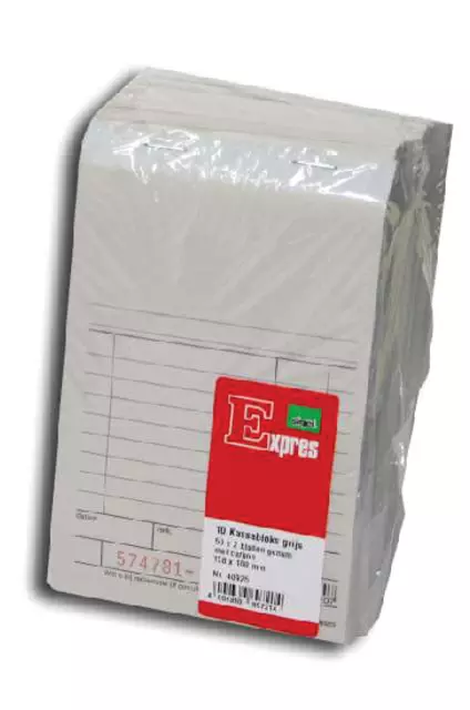 Een Kassablok Expres met carbon SI-40925 150x110mm 2x50 blad grijs koop je bij De Joma BV