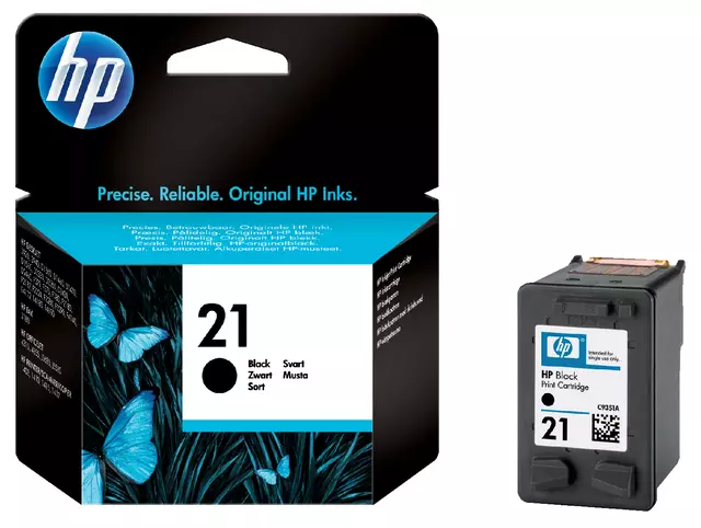 Een Inktcartridge HP C9351A 21 zwart koop je bij All Office Kuipers BV