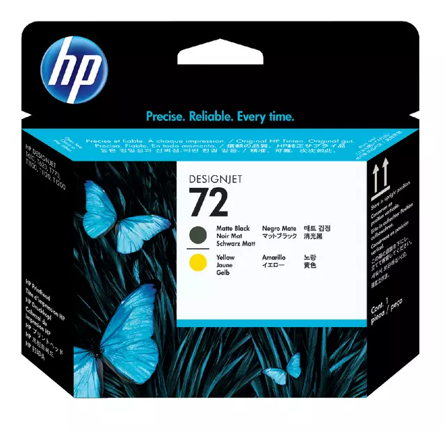 Een Printkop HP C9384A 72 geel + mat zwart koop je bij All Office Kuipers BV