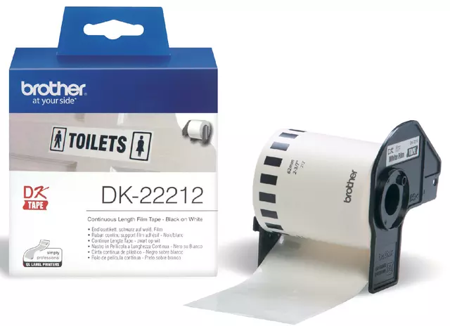 Een Etiket Brother DK-22212 62mm 15-meter witte film koop je bij De Joma BV