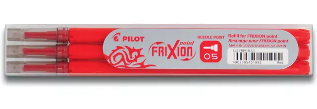 Een Rollerpenvulling PILOT friXion fijn rood set à 3 stuks koop je bij De Joma BV