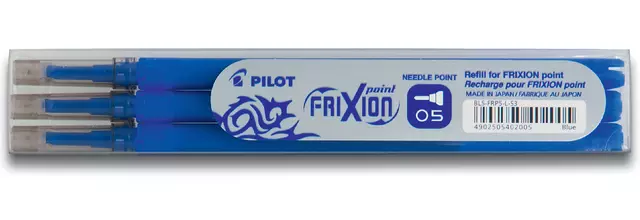 Rollerpenvulling PILOT friXion fijn blauw set à 3 stuks