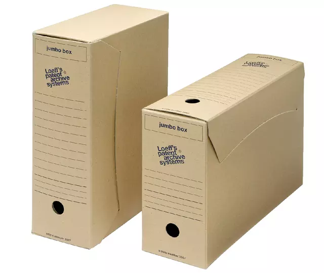 Een Gemeentearchiefdoos Loeff's Jumbo Box 3007 370x255x115mm koop je bij Continu Kantoor