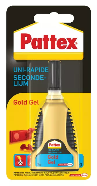 Een Secondelijm Pattex Gold gel tube 3gram op blister koop je bij Sysdicom BV