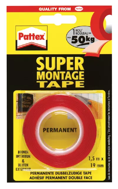 Een Plakband Pattex Supermontage 50kg binnen en buiten koop je bij De Rijk Kantoorshop