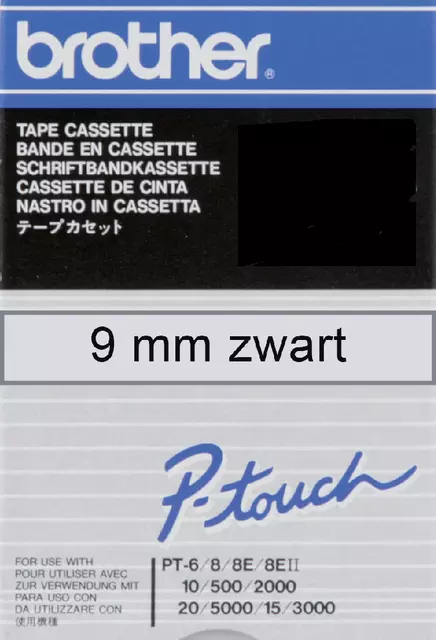 Een Labeltape Brother P-touch TC-M91 9mm zwart op transparant koop je bij Schellen Boek- en Kantoorboekhandel