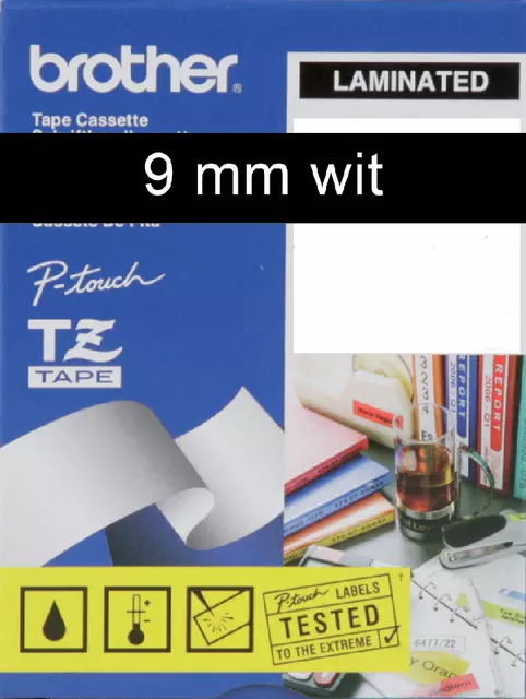 Een Labeltape Brother P-touch TZE-325 9mm wit op zwart koop je bij Schellen Boek- en Kantoorboekhandel