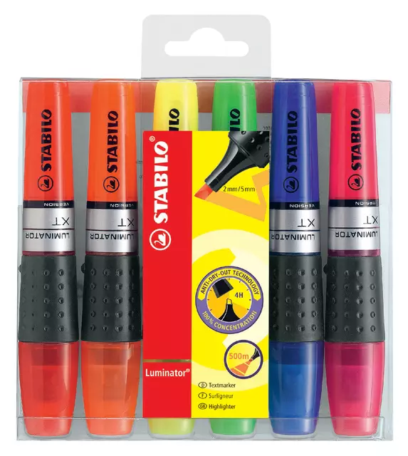 Een Markeerstift STABILO Luminator XT 71/6 assorti etui à 6 stuks koop je bij Supply Mij