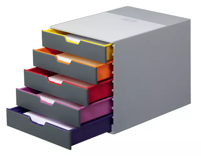 Een Module à tiroirs Durable Varicolor 5 tiroirs gris koop je bij QuickOffice BV