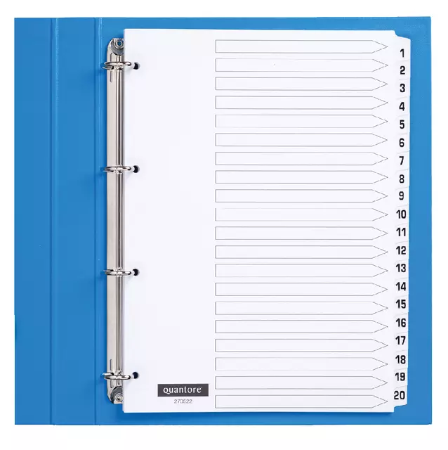 Een Tabbladen Quantore 4-gaats 1-20 genummerd wit karton koop je bij QuickOffice BV