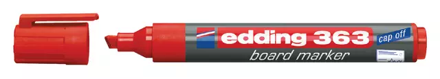 Een Viltstift edding 363 whiteboard schuin 1-5mm rood koop je bij De Joma BV