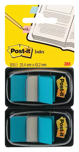 Een Indextabs Post-it 680 25.4x43.2mm duopack blauw 2x 50 tabs koop je bij De Joma BV