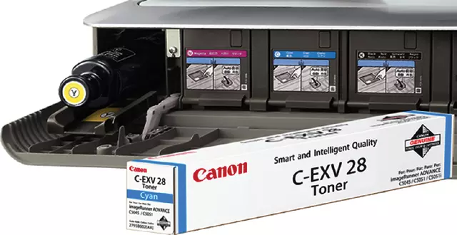 Een Tonercartridge Canon C-EXV 28 blauw koop je bij "De Waal" Kantoor Efficiency