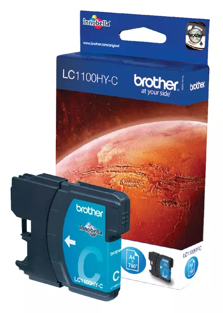 Een Inktcartridge Brother LC-1100HYC blauw koop je bij De Joma BV