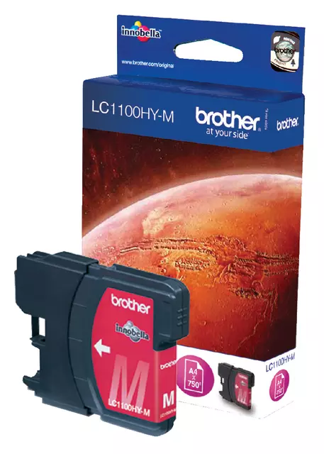 Een Inktcartridge Brother LC-1100HYM rood koop je bij De Joma BV