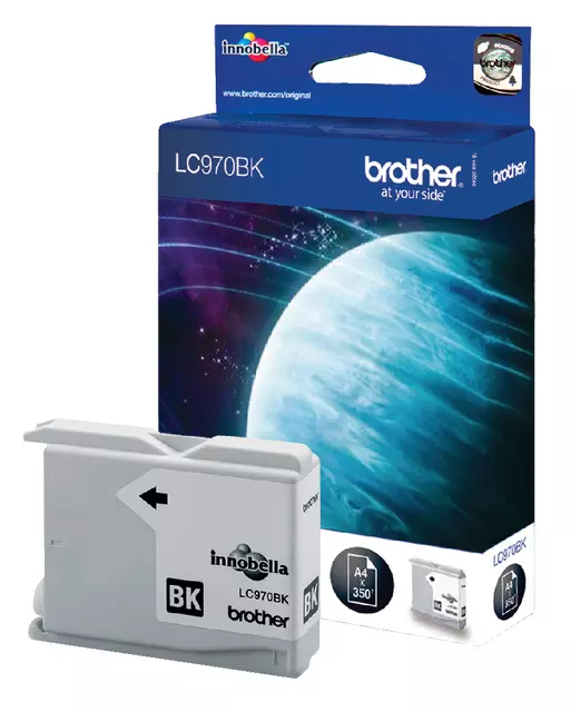 Een Inktcartridge Brother LC-970BK zwart koop je bij De Joma BV