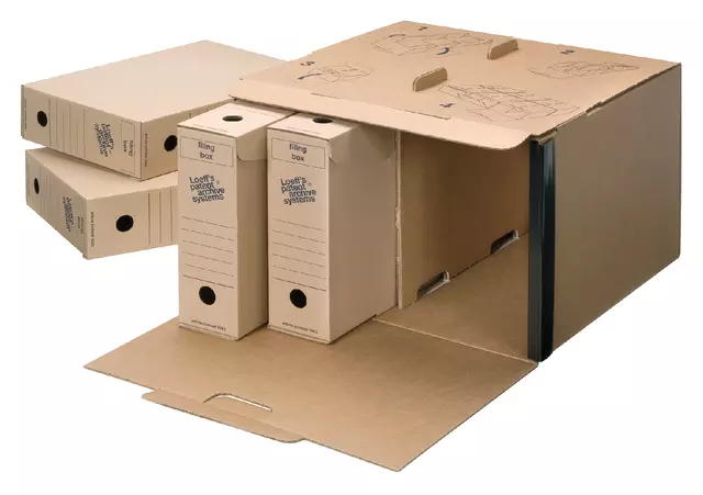 Een Archiefdoos Loeff Filing Box 3003 folio 345x250x80mm karton koop je bij De Joma BV