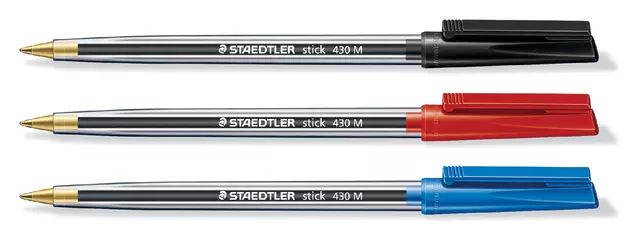 Een Balpen Staedtler Stick 430 blauw medium koop je bij Topkantoor Repro Creatief